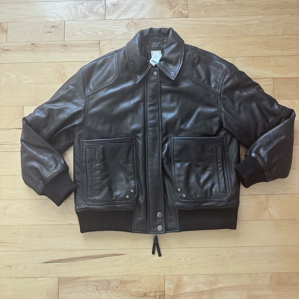 NWT free people We The Free Sundown Leather Aviator Jacket medium $$698